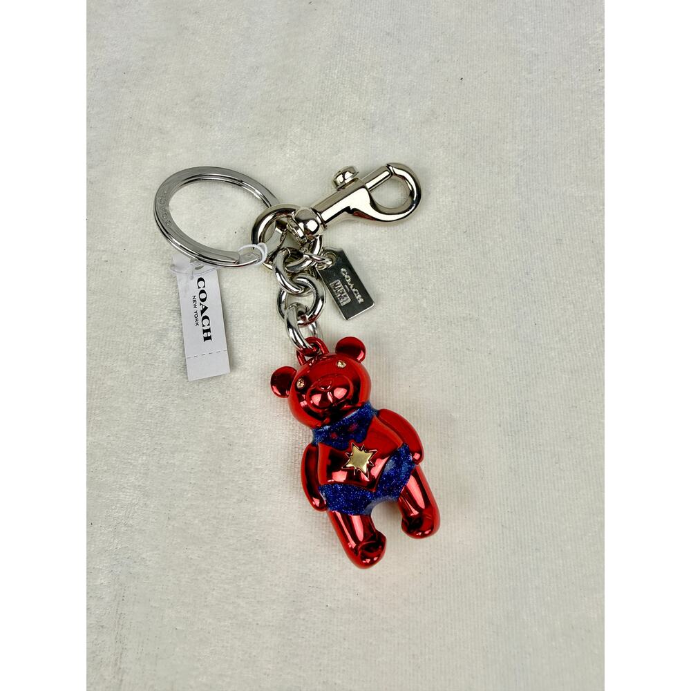 NWT Coach Marvel Carol Danvers Bear Bag Charm - Picture 3 of 3